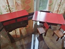 Set of Miniature kitchen from the 60s. In wood, glass and formica. Very rare