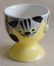 CAT EGG CUP - GREY AND BLACK