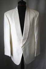 Vtg 70's Young's white Tuxedo evening dinner jacket size 42R large dandy revival