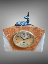 Art Deco French Marble, Onyx, Mantle Clock  - Working