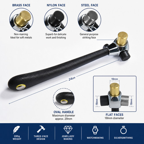 Face jewellers hammer brass - hammer,