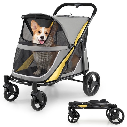 Foldable dog pram pushchair - foldable,