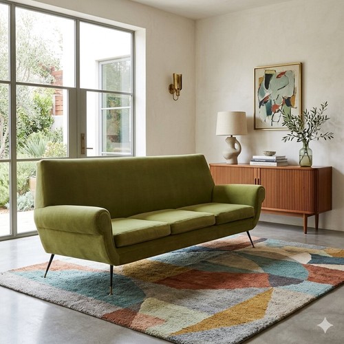 Vintage sofa fabric brass - sofa,