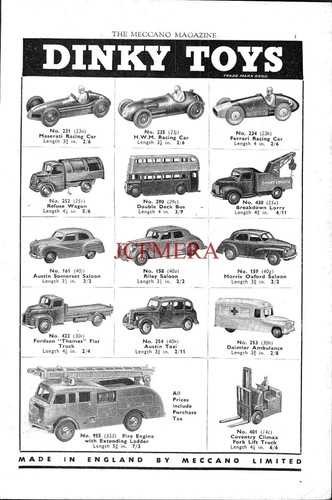 1950s dinky toys - dinky, advert