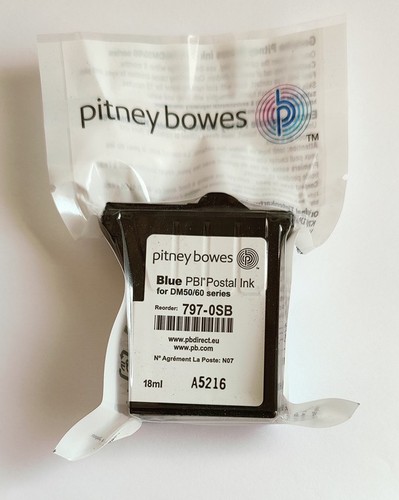 Genuine pitney bowes blue ink - pitney,