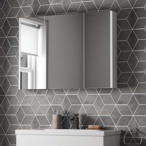 White gloss triple door - white, mirror