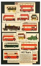 Original Transport Poster London Transport 140 Years William Fenton Bus Tram