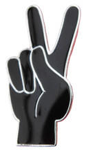 Peace Sign Hand V Symbol Pin