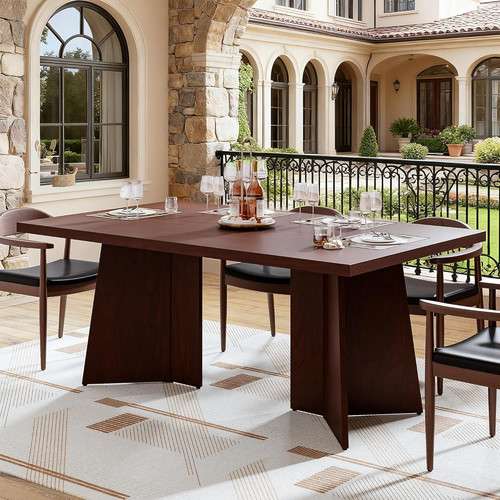 Stylish walnut dining - 63",