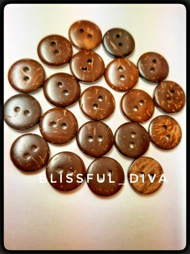 13mm coconut shell buttons - 13mm,