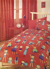 Playtime Red Patterned Single Duvet Set poly/cotton mix including pilowcase