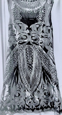 Kaleidoscope gorgeous Black & Silver great quality dress-embroidered throughout