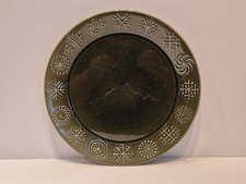 Single Vintage Portmeirion Olive Green TOTEM Dinner Plate 25.5cm / 10" x 4