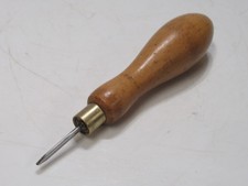 Stunning Vintage 5" Beech & Brass Carpenters Bradawl Awl