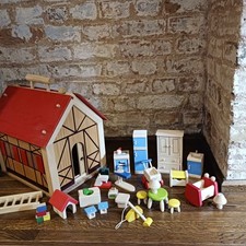 Plan Toy  Wooden Doll's House with Furniture and Lots More Bits and Bobs