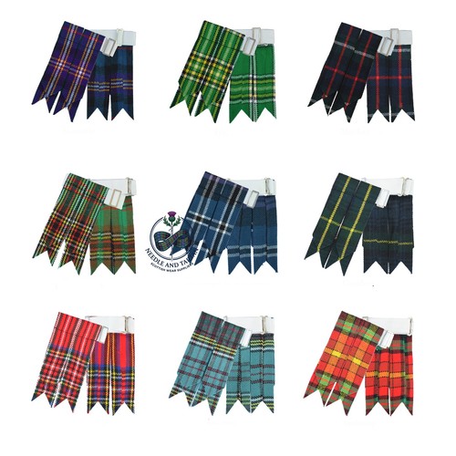 Men handmade tartan flashes - tartan,