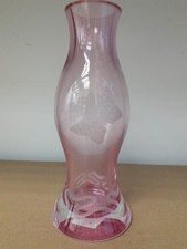 Royal Albert Bud Vase 10 inch Tall Pink  Butterfly By Zandra Rhodes
