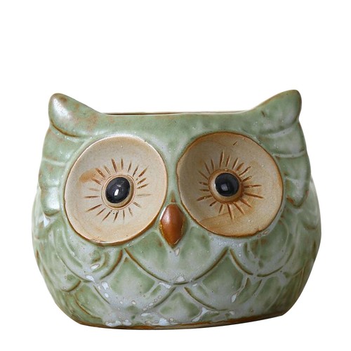 Terracotta mini owl plant - owl, pots