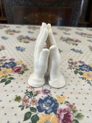 Praying hands white ceramic - praying,