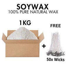 Soy Wax for Candle Making Candle Wax Wicks Flakes, 100% Soy Wax Natural Supplies