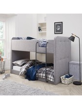 Charlie Fabric Bunk Bed Grey | Upholstered | 70kg Load | Metal Ladder