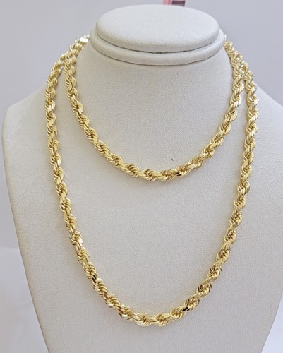 Real 14k yellow gold rope - real,