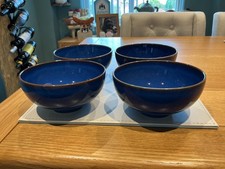 4 x DENBY IMPERIAL BLUE RICE BOWLS STONEWARE TABLEWARE VERY GOOD CONDITION LOT B