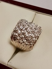 Solid silver Keeper ring Weight 16 grams Ring size W Diameter across  head 21mm