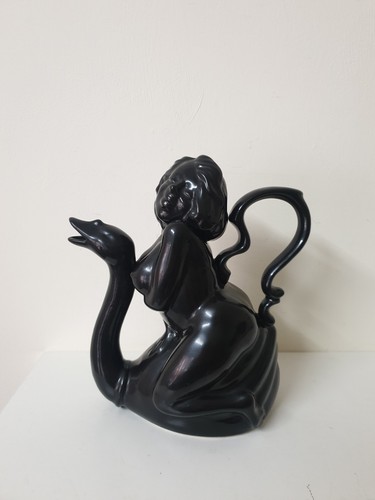 Black glaze teapot with - black,