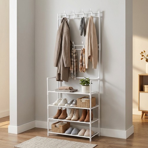 Metal coat and hat stand - coat,