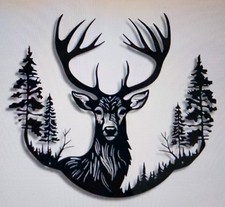 STAG HEAD METAL WALL ART HANG