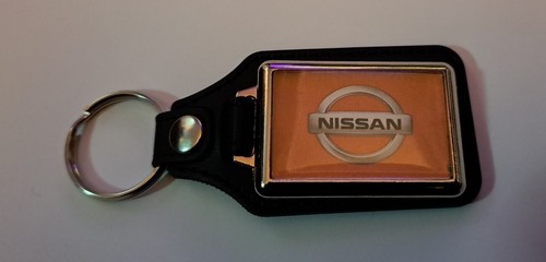 Nissan logo leather keyring - nissan,