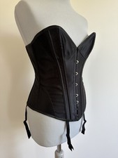 NEW Agent Provocateur Mercy Black Satin Corset  Bustier Medium UK 10 A B Cup 