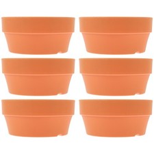  6 Pcs Imitation Clay Flower Pot Plastic Pots Small Shallow Planter Decorative