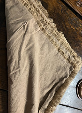 4 MATCHING RAMIE LINEN BLEND CUSHION COVERS 50CM SQUARE, SELF COLOUR FRINGE.