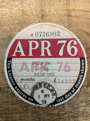 Vintage old tax disc april - old,