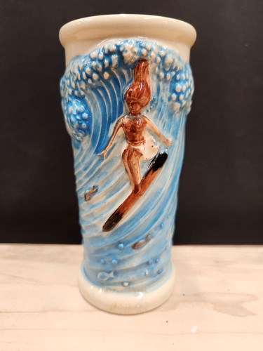 Vintage tiki mug vase - vintage, surfer