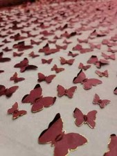 "Burgundy Lace Fabric with 3D