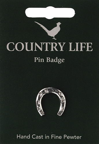 Horseshoe silver pewter lapel - horseshoe,