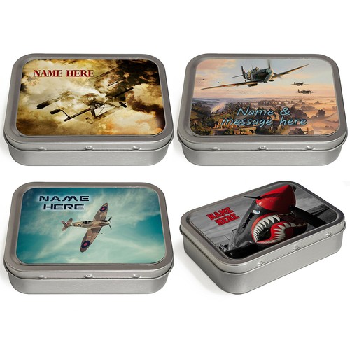 Personalised tobacco tin plane - tin,
