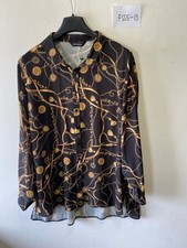 Kaleidoscope Chain Print Blouse in Black UK 22 Plus (FSS5-13)