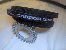 Gates carbon drive pulley. Rohloff fit 22T plus two Gates belts, one unused.
