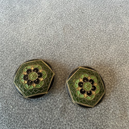 Vintage enamel buttons - enamel, 3cm