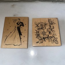 Vintage Wood Mounted Rosa