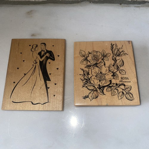 Vintage wood mounted rosa - wood,