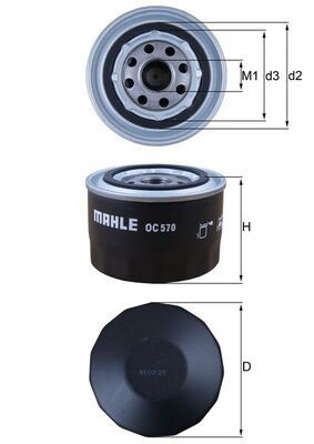 Mahle 570 oil filter - mahle,