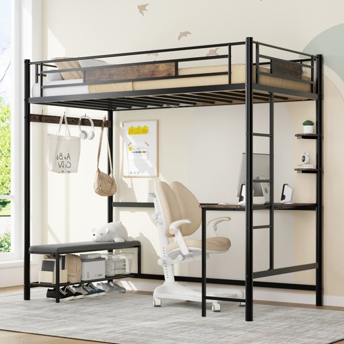 Twin loft bed - loft, desk