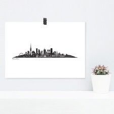 JUNIWORDS poster "Skyline Munich" in black gift birthday A4 A3 A2 