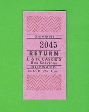 J. & H. Caskie of Bowmore, Isle of Islay - Insert Setright Return Bus Ticket