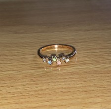 Primark Gold Tone Multi Gem Fashion Ring Size L Approx 20mm